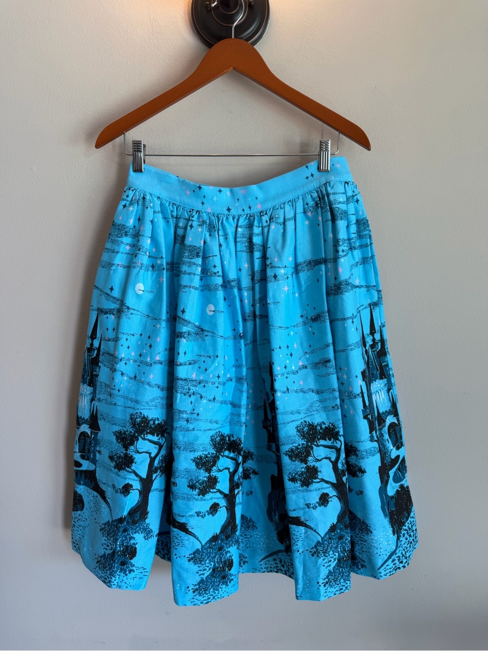 Pinup Couture Sleeping Beauty Castle Jenny Skirt Blue Gothic Fairytale Large